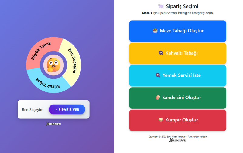 Salad Bar/Meze QR Menü ve Sipariş Yönetimi